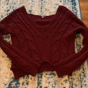 Charlotte Russe cropped v-neck sweater